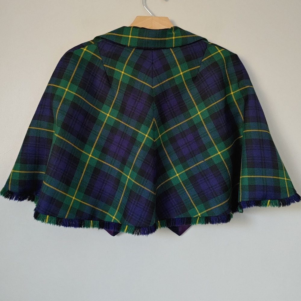 Vintage Aljean Wool Cape Plaid Tartan - Picture 12 of 16